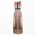 Costom Summer Printed Long Dress Elegant Vintage Dresses For Women